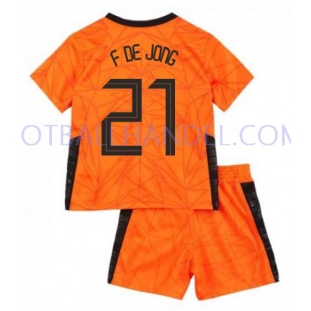 Barn Fotballdrakter Nederland Frenkie de Jong 21 Hjemme Euro 2020 Kortermet